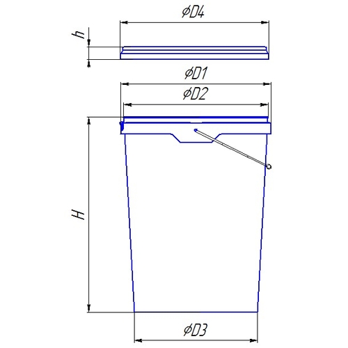 Схема ведро 15 л с крышкой