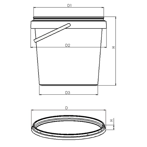 Схема ведра 3,3 л с крышкой